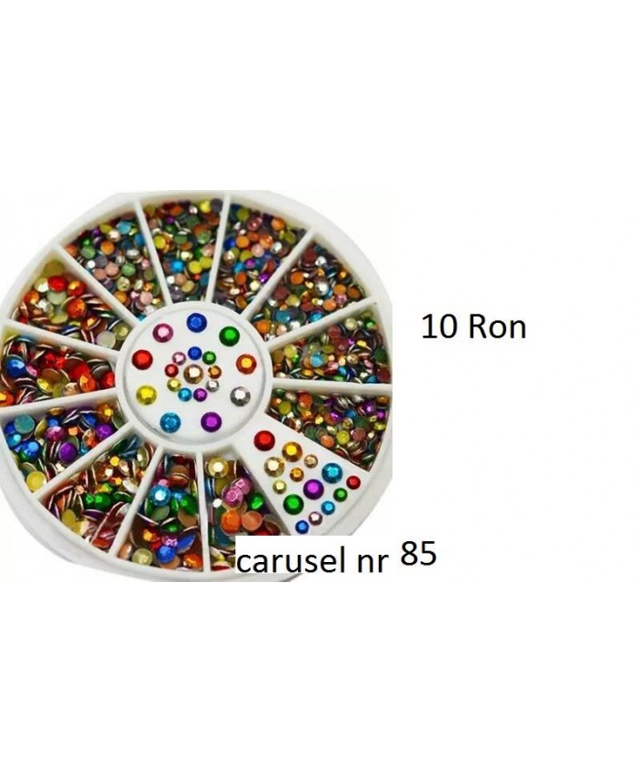 Carusel pietricele unghii forma diamant, multicolore c85