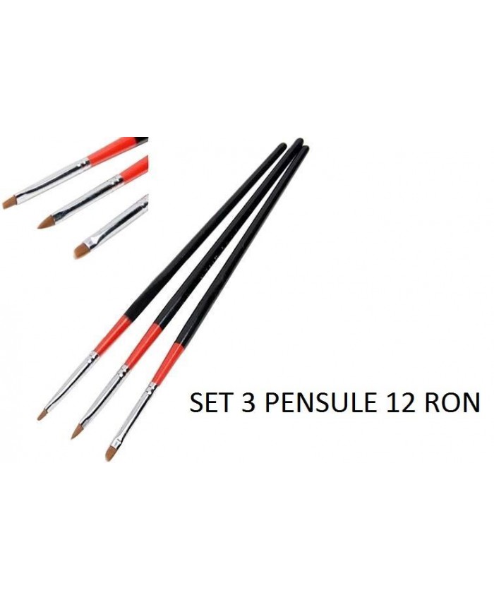 Set 3 pensule, rosu/negru